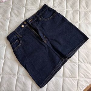 Blue denim short skirt